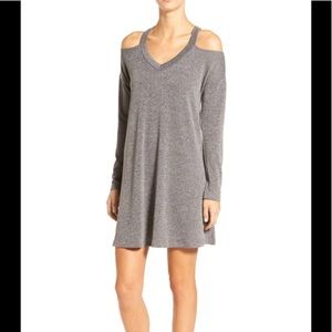 Everly cold shoulder gray dress